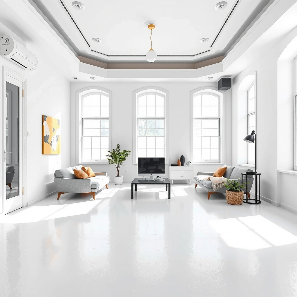 Pristine modern interior space with spotless surfaces